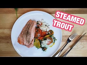 Tupperware Smart Multicooker: Steamed Trout with rice and veggies recipe