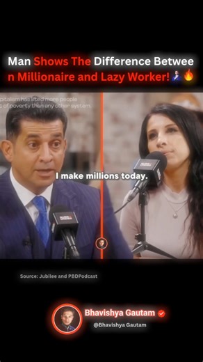 Man Shows The Difference Between a Millionaire and Lazy Worker!💵🤑🔥#rich #money #usa #podcast #shorts