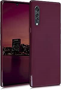 kwmobile Case Compatible with LG Velvet Case - Soft Slim Protective TPU Silicone Cover - Bordeaux Violet