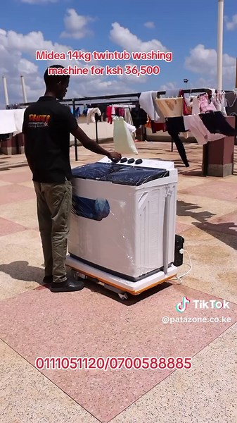 Midea 14 kg Twin Tub Washing Machine — Only Ksh 36,500! 🧺✨ Make laundry day a breeze with this spacious and powerful Midea twin tub — great for families, small businesses, or shared housing! 😍🔥 ✅ 14 kg washing capacity — handles large loads easily ✅ Strong spin dryer — dries clothes faster ✅ Energy-efficient & water-saving operation ✅ Durable and long-lasting build — ideal for frequent use ✅ Great for clothes, beddings, towels, curtains & more Save time, water, and effort — perfect for busy h