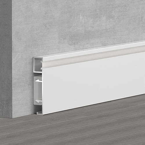 Surprecision LED Aluminium Baseboard Molding Trim Height 80mm (3.15") Length 1200mm (3.94ft) Metal Wall B