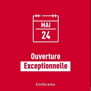 4.9K views · 49 reactions | Alerte bonne nouvelle  Nous sommes tellement heureux de vous revoir que nous avons décidé d'ouvrir la majorité de nos magasins ce lundi 24 mai ! Pour savoir si votre magasin sera ouvert, cliquez ici https://media.conforama.fr/m/webmaster/pdf/ouvertures-240521.pdf | Conforama | Facebook