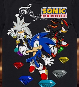 Sonic Shadow and Silver the Hedgehog Cool Musical Video Game Shirt | Colorful Fun Tee All Ages Mom Dad Brother Sister Boy Girl Man Woman - Etsy