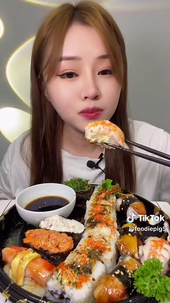 Sushi Mukbang: Indulging in Delicious Sashimi