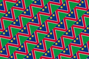 Geometric pattern in the colors of the national flag of Namibia. The...
