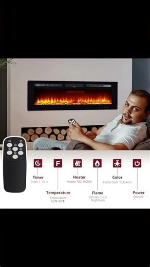 Transform Your Space with the 50inch Recessed Electric Fireplace!