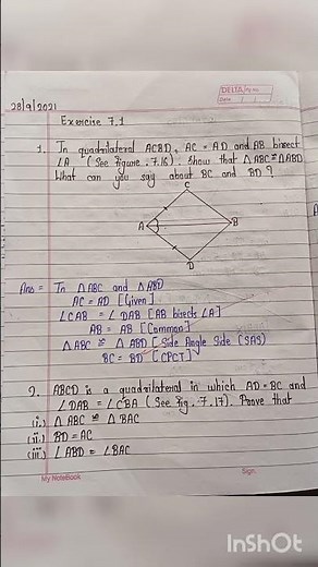 Class 9th Math Chapter 7 , Exercise 7.1