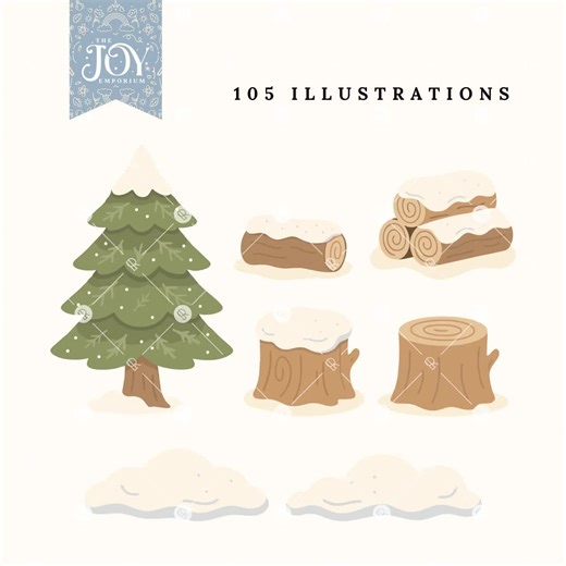 Winter Woodland Kawaii Clipart, Cute Animal PNG, Christmas Digital Download, Festive Woodland Friends Art, Charming Woodland Animals - Etsy