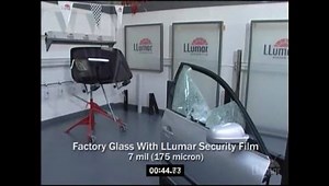 #LLumar safety and security window film provides an optically clear yet powerful barrier that helps hold glass in place should impact occur. #LLumar safety and security window films are used in high-traffic areas with windows or other surfaces vulnerable to #smash_and_grab" #theft or #vandalism #bombblast. #A_thin_layer of LLumar will secure lot of lives. Protect yourself and also your family with #LLUMAR SECURITY FILMS. Watch the video it shows a 175micron film delays entry by 40 seconds. We ha
