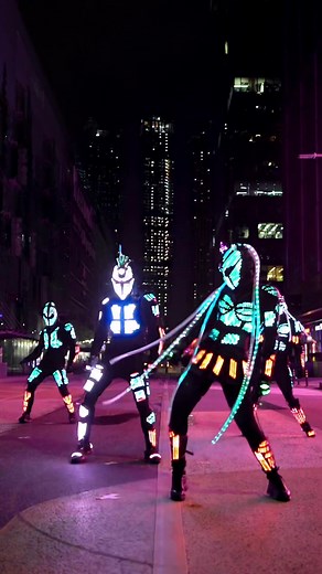 Futuristic Dance Performance with LED Costumes