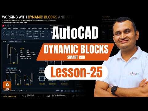 AutoCAD Dynamic Blocks & Attributes Tutorial | Smart Blocks Workflow | Lesson-25
