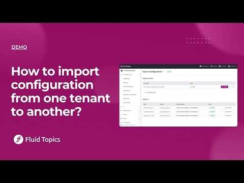 How to import configuration from one tenant to another?