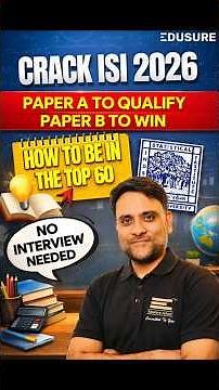 ISI MSQE Entrance Exam 2026 🔥 How to Get Top 60 Rank | Paper A Qualify, Paper B Score High #isimsqe
