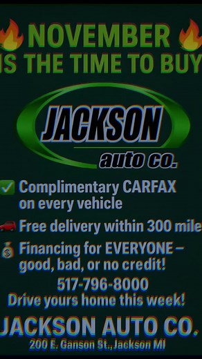 #jacksonauto #wefinanceeveryone💯💯💯 #carfaxadvantagedealer🦊 #autosales #webuycars | Jackson Auto Co.