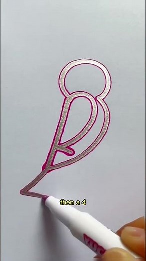 Drawing a bird with numbers step by step 🐦 #shorts