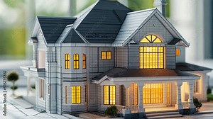 model home design on blueprint