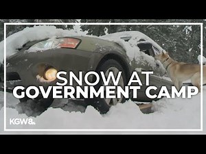 Government Camp wakes up to foot of snow, braces for more