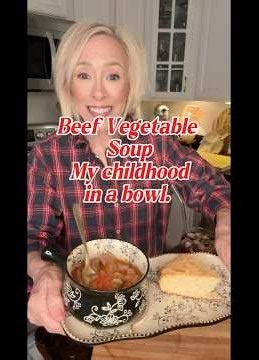 Beef Vegetable Soup #soup #cozyrecipes #fallrecipes #southernrecipes