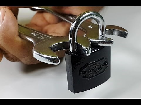 how to open padlock with two wrenches