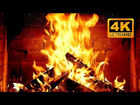 FIREPLACE 4K 🔥 Cozy Fire Background (12 HOURS). Fireplace video with Burning Logs & Fire Sounds