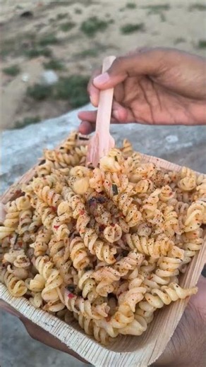 Burnt garlic pasta at Beach