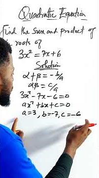 Find the Sum and Product of the Roots Fast! | Quadratic Equations Explained