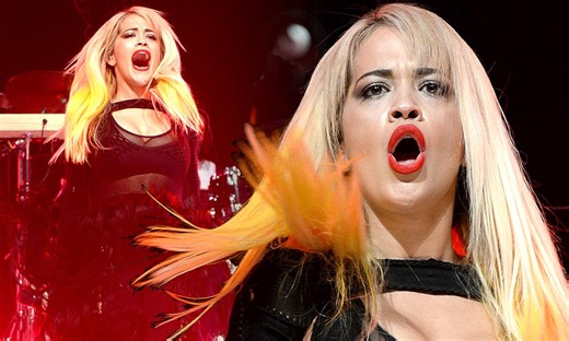 Fringe festival fashion: Rita Ora wears sheer top and tassels to perform at Radio One's Big Weekend