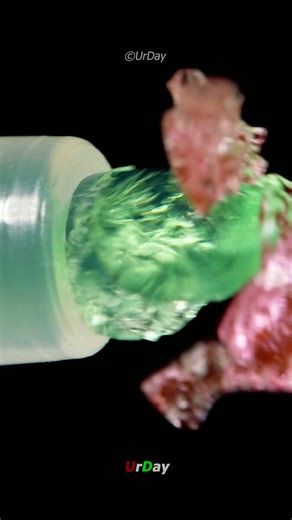 Water beads crushing close-up