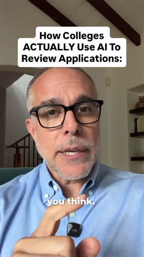 Thomas Caleel, College Admissions on Instagram: "Yes, colleges are using AI... But it's not to read your essays. Most schools only use AI to standardize transcripts and organize data so admissions officers can compare students fairly across schools and curricula. Your writing, activities, and recommendations are still reviewed by humans! The bigger risk is on the student side. If a college says you can’t use AI in your application materials, believe them. Misusing AI or failing to disclose it wh