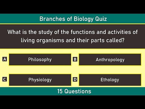 Branches of Biology Quiz | 15 Questions | General Science Quiz | #Science GK