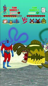SpongeBob Battle Team Baddies 1 VS Team Baddies 2 #spongebob #meme