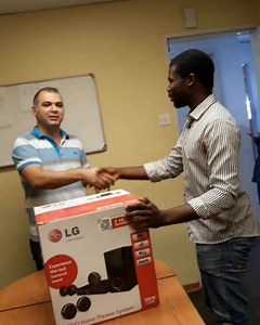 With a total spend of 255,000 Naira from @iconnectstore this father won the LG sound system at 3.30pm in the Special Agent Dad Promo | The Palms