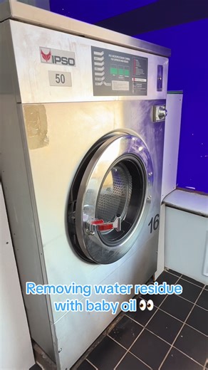 Not a deep clean - but it makes most water spots disappear fast 👌 Baby oil microfiber = instant shine ✨ #trinitywashlavanderia #laundrytok #fyp #laundry #