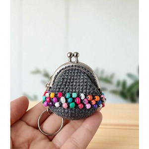 Crochet Coin Purse Keychain Pattern: Beaded Cash Bag Charm, Wedding Fashion (PDF Digital Download) - Etsy