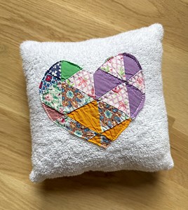 Vintage Pillow Quilted Heart Fabric Scraps Upcycle Vintage Linens - Etsy