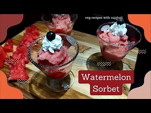 Watermelon Sorbet | watermelon frozen sorbet | frozen watermelon | veg recipes with vaishali