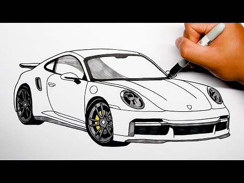 How to draw a car - Porsche 911 Turbo S - Step by step #1