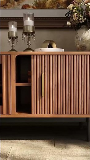 Elegant Solid Wood Sideboard Cabinet | Interior Design Ideas 🌿