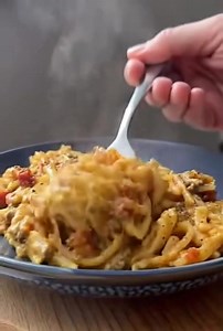 Taco Potato Casserole 1. Cook 1- 1 1/2 pound of ground beef, with one diced onion and a scoop of minced garlic in a hot pan. 2. Add the ground beef and onion to the crockpot with 1 can diced tomatoes with green chilies, 1/2 cup sour cream, 1 packet taco seasoning, 10.5 oz cheddar cheese soup, 2 lbs frozen shredded hash browns, 2 1/2 cups shredded cheese. Stir until well combined. 3. Cook on low for 4 hours or high for 2 hours. 4. Enjoy! Ingredients 1 lb ground beef 1 small onion 2 cloves garlic 