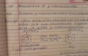 (1) Preparation of p-nitroacetanilide Aim:- Prepare p-nitroace... | Filo