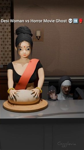 Scary Nun vs Angry Lady 🔥#funny #animation #trending