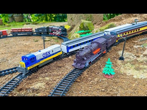 ASMR 2 Classic Trains: Thick Smoke Steam Locomotive & FENFA OSX Diesel Railcar - DS World Miniature