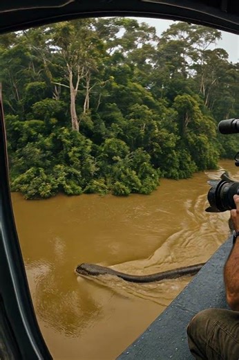"World’s Largest Snake Caught on Camera from a Helicopter!" #anaconda #amazonriver