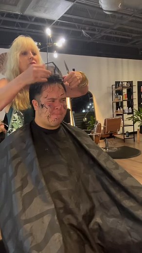 My awesome client Tye let me talk him into doing this video back in July! I’m a loser, just getting around to posting it. 🙄 #behindthechair #hairstylit #beinggoofy | Debbie Helton Combs