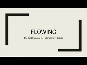 Flowing in LD Debate