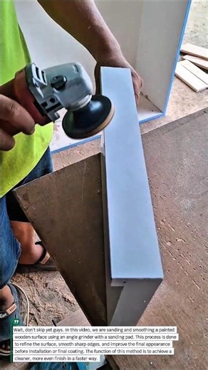 Wood Finishing Process Using Angle Grinder | Sanding Painted Wood Surface.