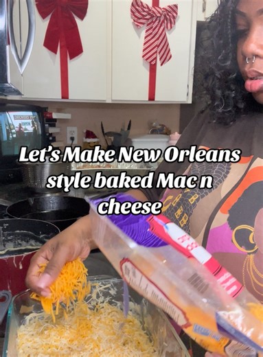 New Orleans style baked Mac n cheese #cookwithme #neworleansfood #macncheese Mzquani Monroe | Mzquani Monroe & The Family