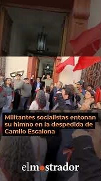 Socialist militants sing their anthem at Camilo Escalona's farewell