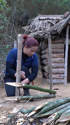 skills, setting bamboo traps, wild boar, efficiency, survival in cold winter nights, survival skills #survival #hunting #fishing #food | I Am Primitive