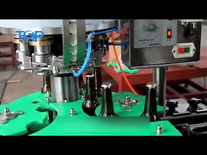 Automatic 6 heads beer, champagne glass bottles crown vacuum capping machine - twist off